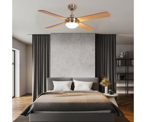 Ventilateur de plafond avec lumière, télécommande incluse, 3 vitesses de marche avant-arrière Pales réversibles 132 cm