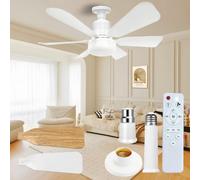 Ventilateur de plafond avec lumières et télécommande 2026 nouveaux 40W | ventilateurs de plafond LED 3 vitesses moderne lumineux Dimmable 3 couleur ampoule de ventilateur pour chambre, salon