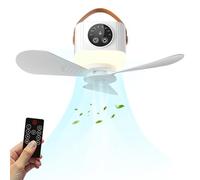 Ventilateur de plafond avec lumières et télécommande, ventilateur de camping portable, ventilateur de plafond, 7200 mAh, ventilateur de tente avec lumière LED, minuteur à lames amovibles, 4 vitesses