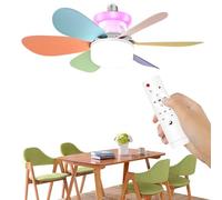 Ventilateur De Plafond Avec Télécommande | Lustre Dimable 3 Vitesses avec Télécommande - Luminaire de Plafond LED Détachable et Dimmable | Pour Chambre Bébé Bureau Fête Chambre Salon Cuisine Dortoir