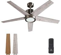 Ventilateur de plafond avec télécommande : Ventilateur de plafond silencieux, de grande taille, avec moteur DC, idéal pour l'été et l'hiver. Excellent choix pour une installation dans une chambre à co