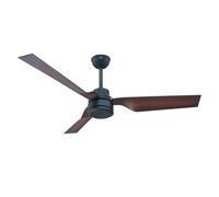 Ventilateur de plafond avec télécommande Ventilateur de salon, noir brun, mode été/hiver 3 vitesses Timer, 132 cm