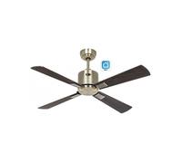Ventilateur de plafond à basse consommation avec télécommande Eco Neo III WiFi 103 cm Laiton antique pales Noyer / Cerisier