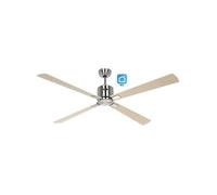 Ventilateur de plafond avec WiFi CasaFan ECO NEO III 152 cm 942323W moteur chromé brossé / pales réversibles en érable et hêtre