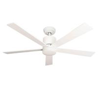 Ventilateur de plafond basse consommation avec éclairage LED et télécommande Tibu Blanc 132 cm