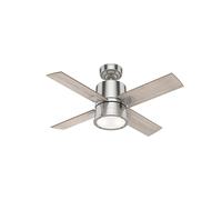 Ventilateur de plafond Beck avec lumière & télecommande Chrome / Nickel brossé