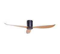 Ventilateur de plafond bois clair et noir MALAD