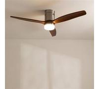 Ventilateur de plafond silencieux - Create - Avec lumière - Ø132cm - Noir / Effet bois foncé
