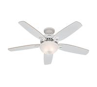 Hunter 132 cm | 52 pouces Builder Deluxe Ventilateur de Plafond Blanc Neige avec Système d'Éclairage et Chaînette, 50570