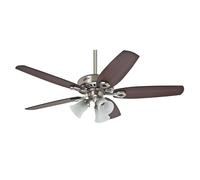 Hunter Fan, Ventilateur de Plafond avec Lumière et Chaîne pour Intérieur, Builder Plus, 5 Pales Réversibles, Couleur Nickel, 132 cm, Idéal Été comme Hiver, Modèle 50561
