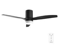Ventilateur de plafond Cecotec avec éclairage EnergySilence Aero 4600 Arctic Black&Black. Moteur à courant continu 38 W, ampoule LED 18 W