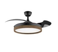 Ventilateur de plafond 35 W à 6 vitesses, pales rétractables, télécommande et éclairage LED à 3 intensités