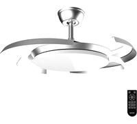 Ventilateur de plafond Cecotec Energysilence Aero 4500, design invisible, couleur argent. Adaptateur secteur européen 220V. Taille unique. Couleur : argent