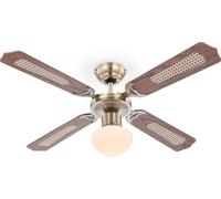 Ventilateur de plafond Champion Chêne 106,6 cm avec éclairage et tirettes