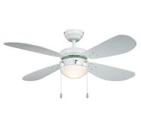Ventilateur de plafond Classic 105 cm Blanc avec éclairage et chainettes