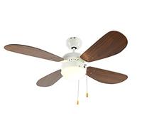 Ventilateur de plafond Classic 105 cm Blanc / Noyer avec éclairage et chainettes