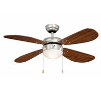 Ventilateur de plafond Classic 105 cm Nickel / Noyer Chrome / Nickel brossé