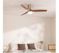 Ventilateur de plafond - CREATE - Modèle avec lumière - Nickel - Ø132cm - 6 vitesses