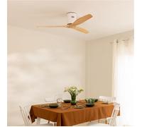 WIND CALM NATURAL WOOD - Ventilateur De Plafond 40W Silencieux 100% Bois Sans Lumière