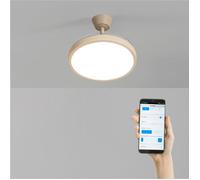 WIND CLEAR STUDIO S - Ventilateur de plafond 40W silencieux avec pales rétractables et eclaraige LED, Ø91cm avec eclaraige avec wifi