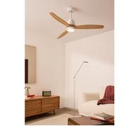 WIND STYLANCE M - Ventilateur de plafond 40W silencieux 100% bois Ø 132 cm avec eclaraige avec wifi G