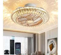Ventilateur De Plafond Créatif Moderne Fan Lustre 72W LED Dimmable Ventilateur De Plafonnier Avec Éclairage Et Télécommande ＆APP, Silencieuse, Avec Roue de guidage d'air, circulation d'air à 360°