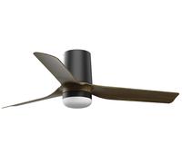Ventilateur de plafond DC Mini Punt Tub Noir-Noyer avec LED Faro