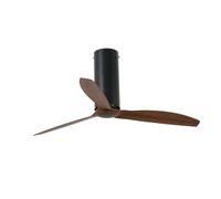 Ventilateur de plafond DC Tube Noir / Noyer Faro