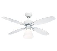 Ventilateur de plafond de 105 cm, blanc/beige, 42 W, avec télécommande incluse