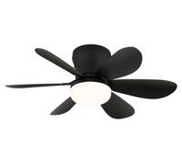 Ventilateur de plafond Ventilateur Lampe de salon Dimmable Noir Métal Ø 51 cm
