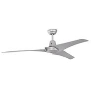 Ventilateur de plafond design industriel Vourdries Argent, avec télécommande incluse, diamètre 142 cm