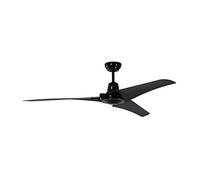 Ventilateur de plafond design industriel Vourdries noir, avec interrupteur mural, diamètre 142 cm