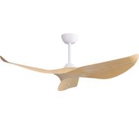 Ventilateur de plafond d'intérieur Fortuna Lai 52 pouces (132 cm) sans éclairage – avec télécommande à 6 vitesses, 3 pales ABS et moteur CC réversible pour la maison