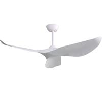 Ventilateur de plafond d'intérieur Fortuna Lai 52 pouces avec télécommande (6 vitesses), 3 pales ABS, moteur CC réversible, couleur blanche - idéal pour le salon