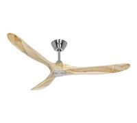 Ventilateur de plafond, ECO genuino 152 Wing Wood Nature | Ø hélice 1520 mm, naturel / chromé