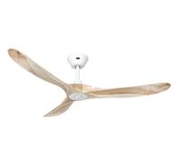 Ventilateur de plafond à basse consommation avec télécommande Eco Genuino 152 cm Blanc mat & Bois naturel