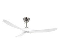 Ventilateur de plafond à basse consommation avec télécommande Eco Genuino 152 cm Chrome brossé & Blanc mat