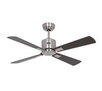 Ventilateur de plafond à basse consommation avec télécommande Eco Neo III WiFi 103 cm Chrome brossé pales Wenge / Gris argent