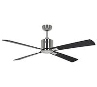 Ventilateur de plafond à basse consommation avec télécommande Eco Neo III WiFi 132 cm Chrome brossé pales Noir / Teck