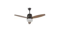 Ventilateur de plafond effet bois foncé avec lampe blanche MLAVA