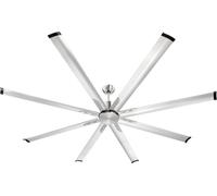 Ventilateur de plafond en aluminium de 213 cm sans éclairage, télécommande, nickel brossé