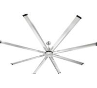 Ventilateur de plafond en aluminium de 244 cm sans éclairage, télécommande, nickel brossé