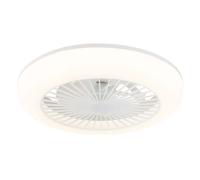 Ventilateur de plafond en métal blanc, éclairage LED à intensité variable, télécommande, diamètre 45 cm