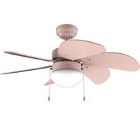 Ventilateur de plafond EnergySilence Aero 3600 Vision Full Pink, 50 W, 91 cm (36 pouces), 3 vitesses, 6 pales interchangeables, mode été/hiver, facile à utiliser,par chaîne, sans éclairage intégré