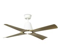 Ventilateur de plafond extérieur Typhoon DC Blanc-Bois avec LED Faro