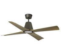 Ventilateur de plafond extérieur Typhoon DC Marron-Bois avec LED Marron