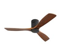 Ventilateur de plafond extra-plat 52'' sans éclairage, 3 pales bois sculpté, moteur réversible silencieux télécommande