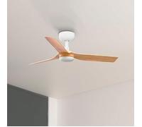 Faro Barcelona Ventilateur de plafond Mini Punt 90 cm basse consommation télécommande Blanc/Érable