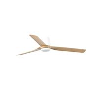 Ventilateur de plafond - FARO BARCELONA - PUNT TUB - Blanc mat & bois clair - 6 vitesses - Télécommande, Moteur DC