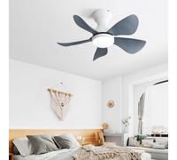 Ventilateur de plafond Fortuna Lai 29 pouces blanc avec montage encastré 5 pales ABS transparentes Éclairage LED intégré 18 W à intensité variable Moteur CC réversible à économie d'énergie